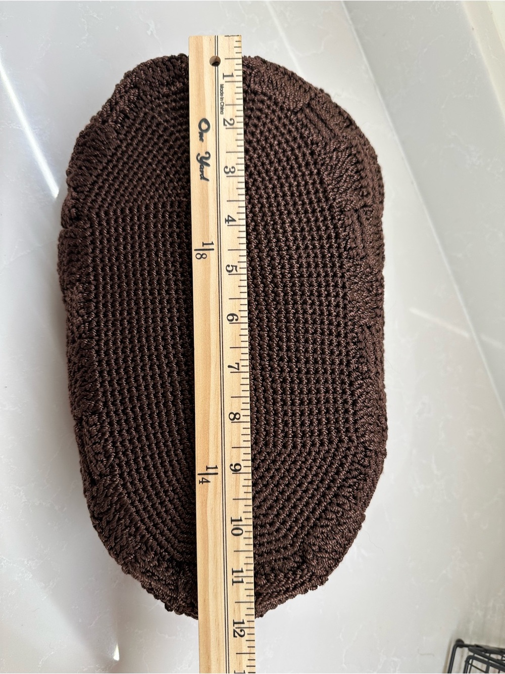 The Sak Vintage Brown Crochet Basketweave Hobo Shoulder Bag 6220 Good Condition - Picture 15 of 16